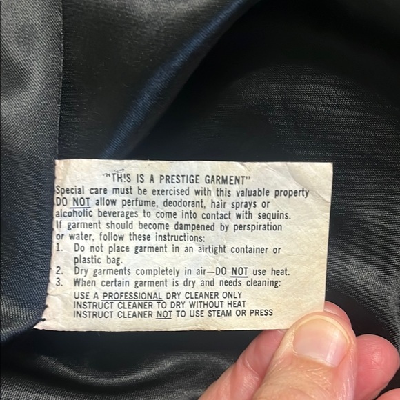 Vintage three flags Black Sequin Open Front Jacket with Structured Shoulders - Picture 11 of 13